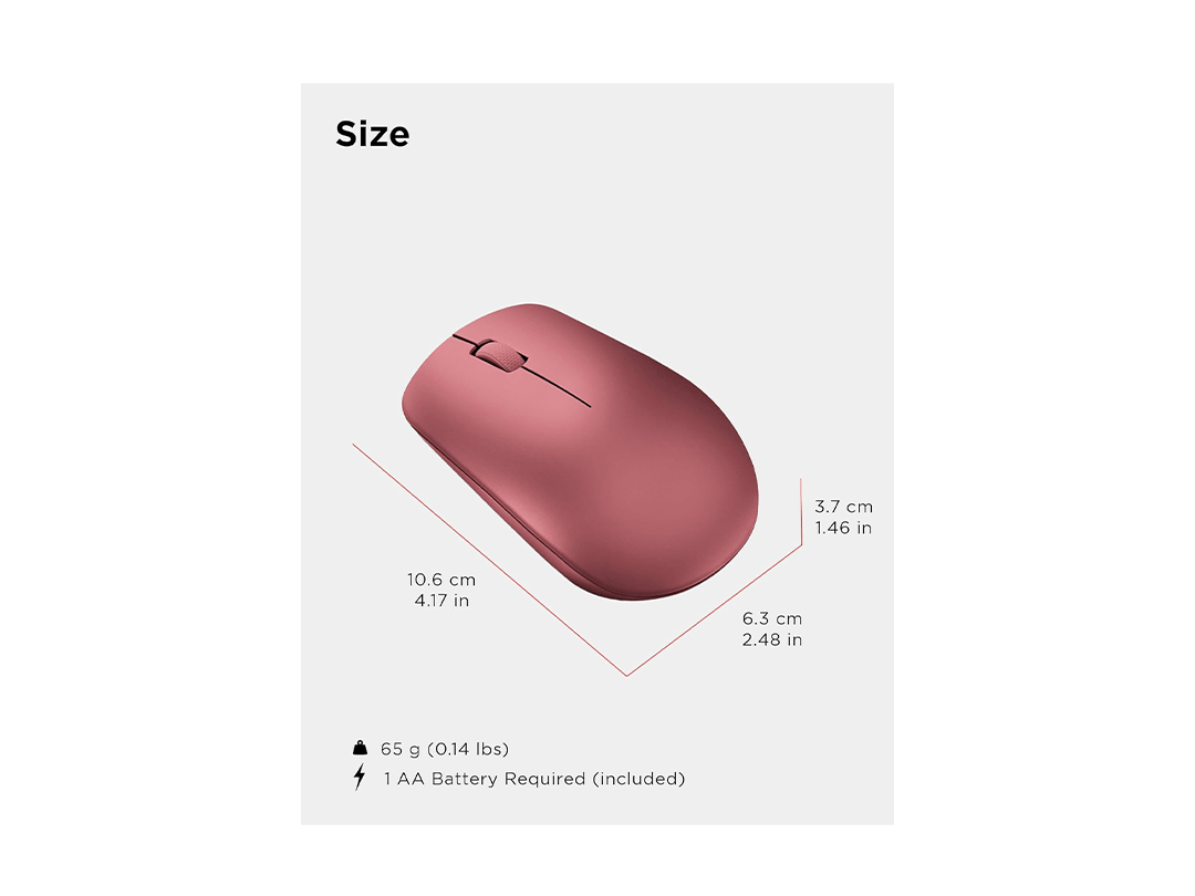 Lenovo 530 Wireless Mouse - Cherry Red in Qatar Lenovo 530 Wireless Mouse - Cherry Red in Qatar